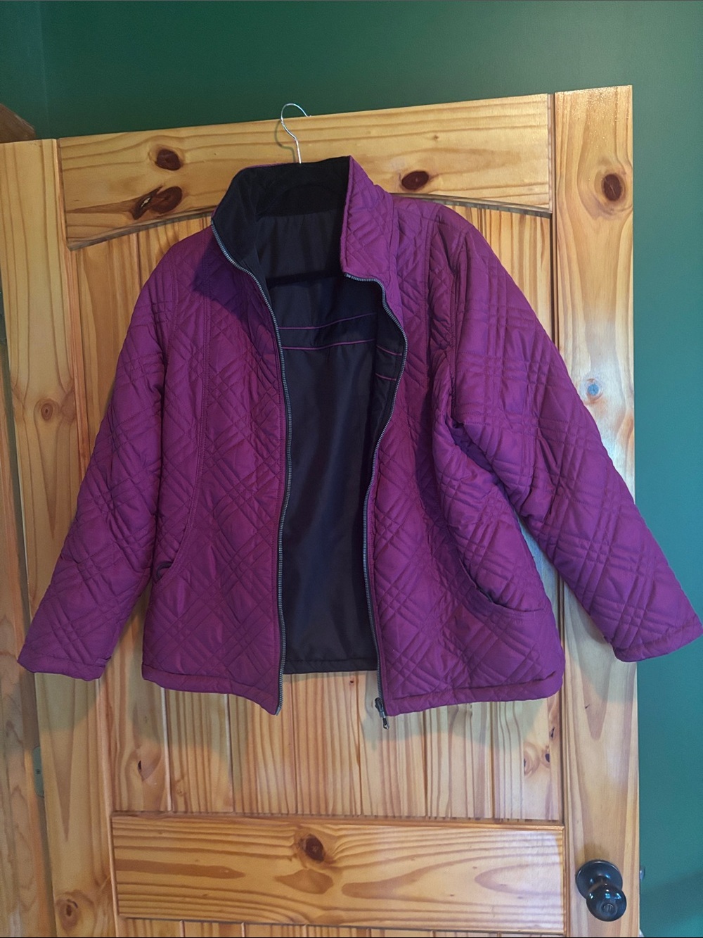 Women's Quilted Puffer Jacket in Plum